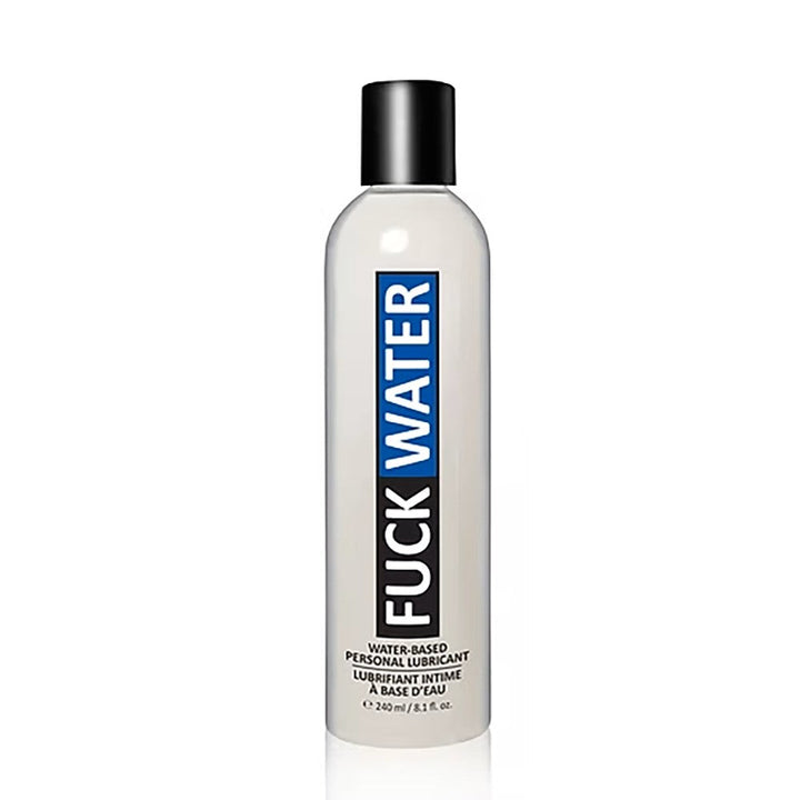 FuckWater Original 8 oz water-based personal lubricant in a sleek white bottle with black cap