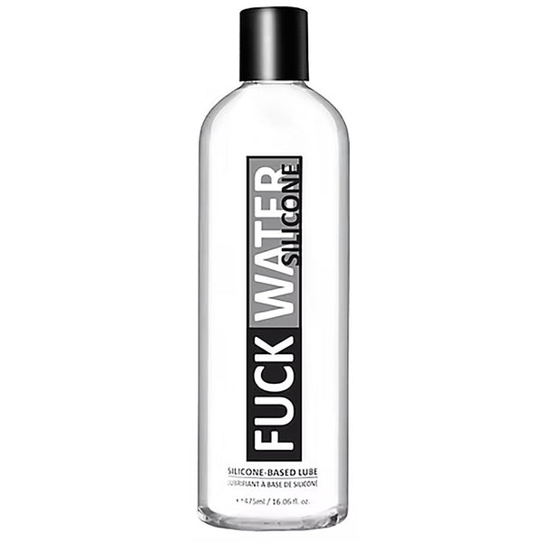 FuckWater Silicone 16 oz clear bottle with black cap, silicone-based personal lubricant