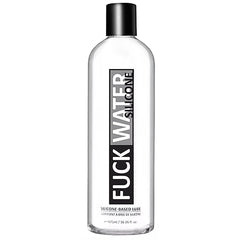 FuckWater Silicone 16 oz clear bottle with black cap, silicone-based personal lubricant