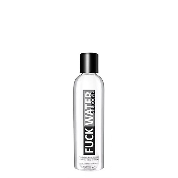 FuckWater Silicone 4 oz lubricant in a clear squeeze bottle with black flip cap