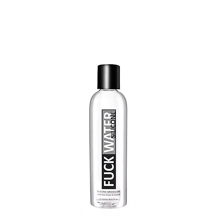 FuckWater Silicone 4 oz lubricant in a clear squeeze bottle with black flip cap