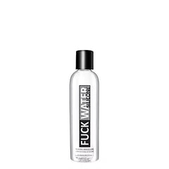 FuckWater Silicone 4 oz lubricant in a clear squeeze bottle with black flip cap