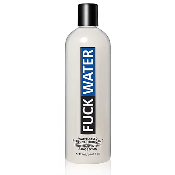 FuckWater water-based personal lubricant in a 16 oz white pump-top bottle