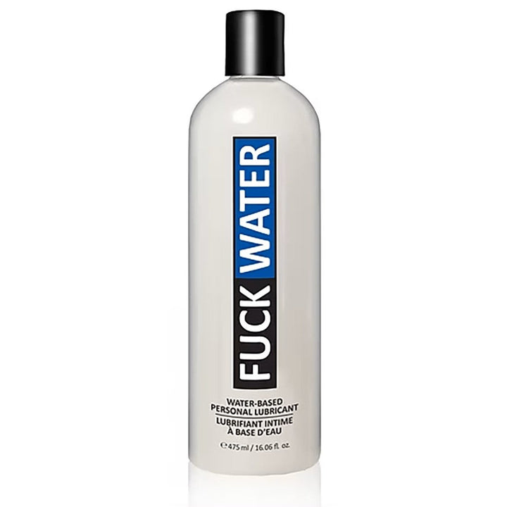 FuckWater water-based personal lubricant in a 16 oz white pump-top bottle