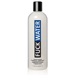 FuckWater water-based personal lubricant in a 16 oz white pump-top bottle