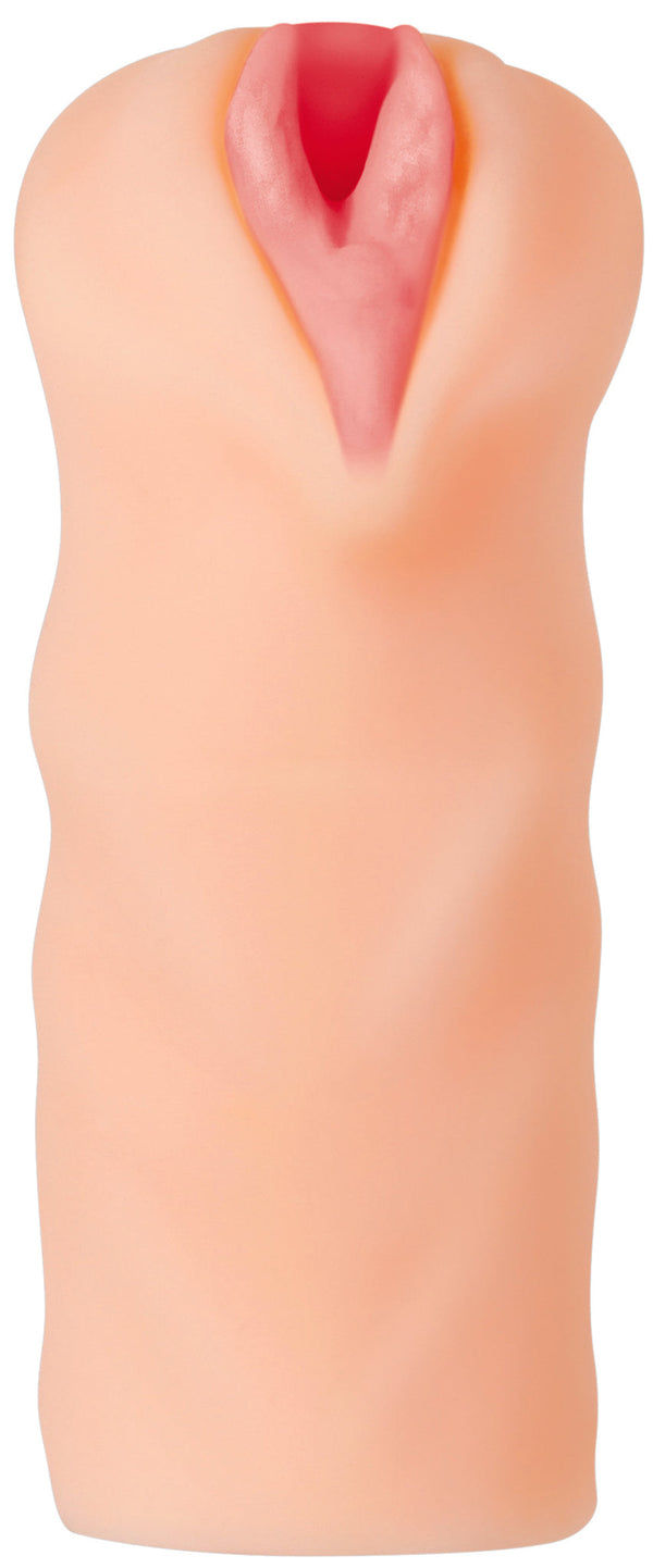 Full front view of the Alexis Texas stroker showing compact open-ended sleeve design