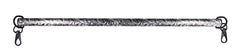 Full-length view of the lace-print aluminum spreader bar showing engraved floral surface detail