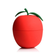 Fully assembled Forbidden Apple silicone stimulator with green leaf stem detail on top