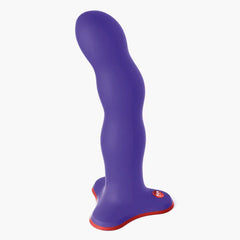 Fun Factory Bouncer weighted dildo rear view showing wavy shaft and red suction-cup base