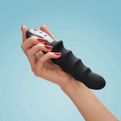 Fun Factory Stronic Surf Ribbed Pulsator Dildo Black - Dreamy Desire