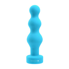 Gender X Plugged Up blue silicone anal plug with graduated beaded shaft and suction base