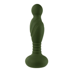 Close-up of The General showing swirled body texture and ridged grip section in silicone
