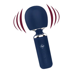 Give Into Me Pleasure Wand shown at an angle with motion lines indicating vibration at the head