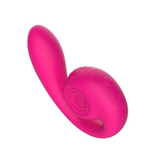 GIZI Lite snail-shaped silicone vibrator in magenta, angled side view showing curves