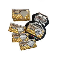Glitterati Drink & Dare Lotto 36-piece bachelorette scratch ticket game set with ring-shaped packaging