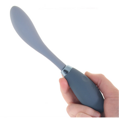 Hand holding the Satisfyer G-Spot Flex 3 showing slim flexible shaft and handle