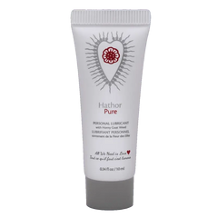 Hathor Pure personal lubricant 10ml travel tube, white with red floral heart design