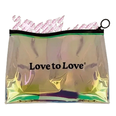 Hello Rabbit Viva Mauve stored inside a Love to Love iridescent holographic zip pouch