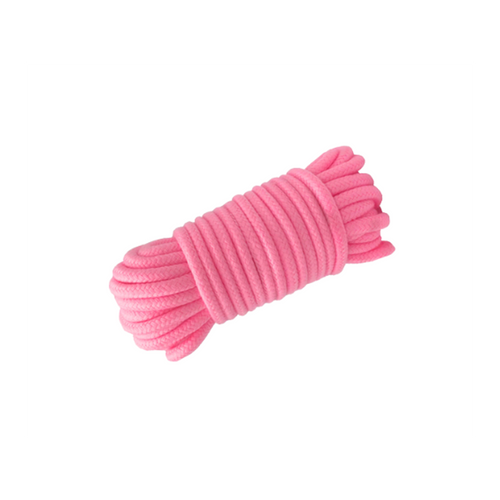 Hello Sexy Bondage Rope in Cherry Blossom pink, soft cotton coiled bundle