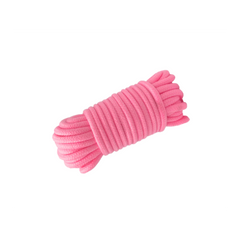 Hello Sexy Bondage Rope in Cherry Blossom pink, soft cotton coiled bundle