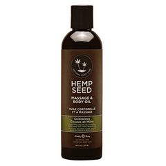 Hemp Seed Massage & Body Oil in Guavalava scent, 8 fl oz dark bottle with pump