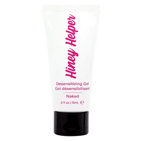 Hiney Helper Desensitizing Gel Naked 15mL white squeeze tube with black cap