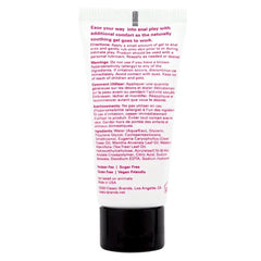 Hiney Helper tube back label with usage directions and vegan-friendly formula details