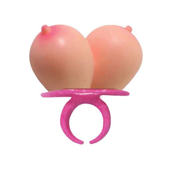Hott Products Boobie Ring Pop candy lollipop with pink adjustable ring base
