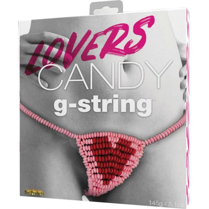 Hott Products Lover's Candy Heart G-String box showing pink candy beaded underwear design