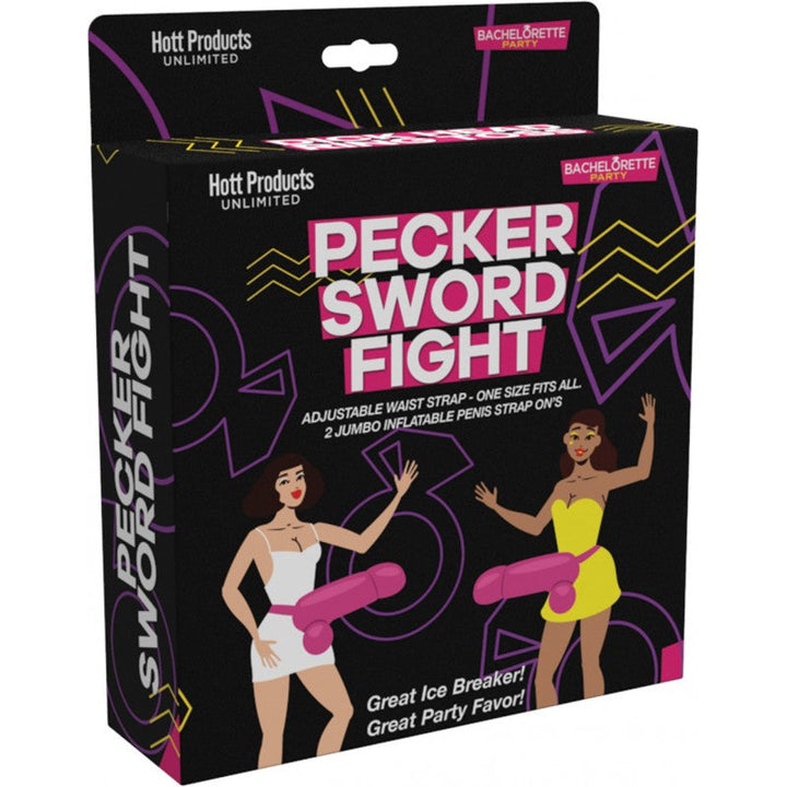 Hott Products Pecker Sword Fight bachelorette party game box with illustrated packaging