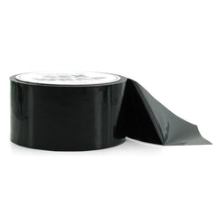 Hott Products Sex Wrap black bondage tape unrolled, showing glossy flexible material