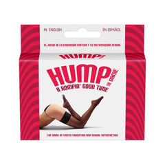 Hump The Game box in red and white, a bilingual erotic education card game