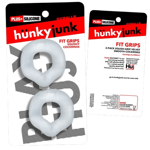 Hunkyjunk Fit Grips 2-pack packaging front and back, showing product details and material information