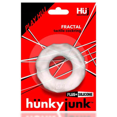 HunkyJunk Fractal Tactile Cock Ring Clear Ice - Dreamy Desire