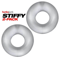 Hunkyjunk Stiffy Bulge Cock Ring Clear Ice 2 Pack - Dreamy Desire