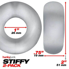 Hunkyjunk Stiffy Bulge Cock Ring Clear Ice 2 Pack - Dreamy Desire