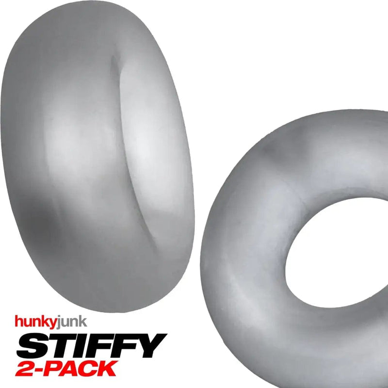 Hunkyjunk For Him Hunkyjunk Stiffy Bulge Cock Ring Clear Ice 2 Pack