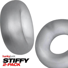 Hunkyjunk Stiffy Bulge Cock Ring Clear Ice 2 Pack - Dreamy Desire