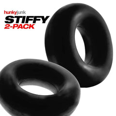 Hunkyjunk Stiffy Bulge Cock Ring Tar Ice 2 Pack - Dreamy Desire
