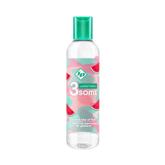 ID 3some Watermelon lubricant in a clear 4oz bottle with a teal flip-top cap