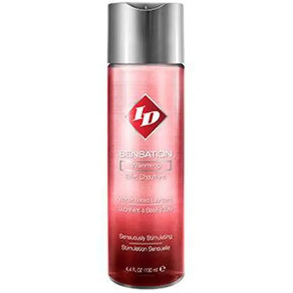 ID Sensation Warming Lubricant 4.4 oz in a sleek red water-based formula bottle
