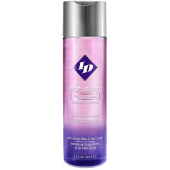 ID Pleasure Tingling Water-Based Lube in a pink-purple 4.4 oz pump bottle