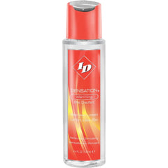 ID Sensation warming lubricant 4.4 oz clear bottle with bold red label and flip-top cap