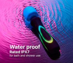Illumination wand partially submerged in water showing IPX7 waterproof rating in use