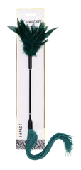 Indica Feather Tickler by Sex & Mischief shown in retail packaging with dual-ended design visible