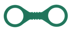 Indica Small Silicone Cuffs laid flat showing figure-eight shape and textured centre grip