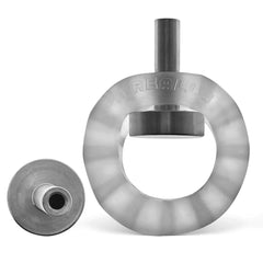 Inner ring view of Oxballs Airballs Electro showing ridged interior and hollow steel contact pin