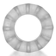 Inside-opening view of Airballs ballstretcher showing ribbed inner edge and wide centre channel