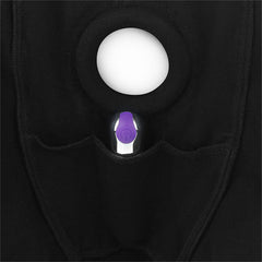 Interior view of boxer shorts showing O-ring mount and small vibrator pocket below the ring