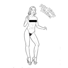 Interior coloring page from the adult coloring book titled Itty Bitty Titties with outline-style art